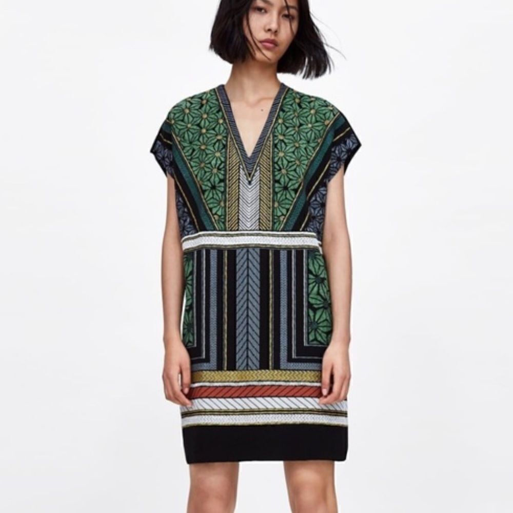 ZARA Tribal Print Tunic Dress-S